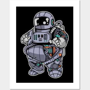 Fat Astronaut Robot Posters and Art